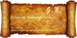 Gierig Menodóra névjegykártya